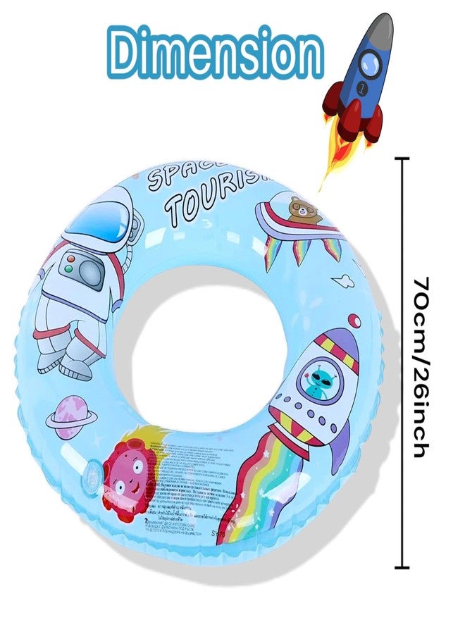 AMYCAUR Kids Swimming Ring, Cartoon Print Pool Float (1 Pcs) Inflatable Safety Tube for Toddlers, Safe & Comfortable Swim Tube for Toddlers, Suitable for 3+ Years Children's (Space) - Image 3